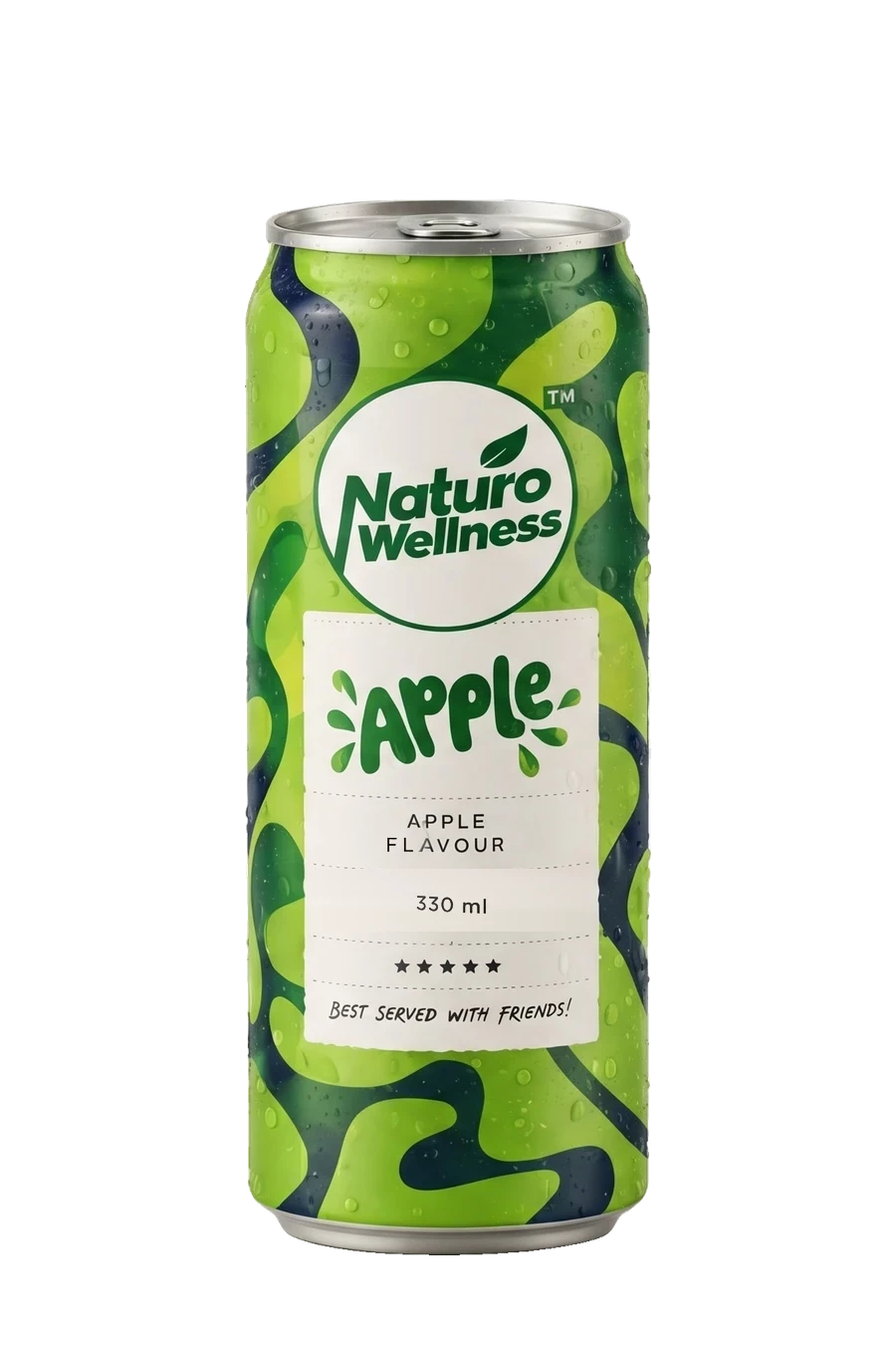 Naturo Apple can with its Naturo Wellness label