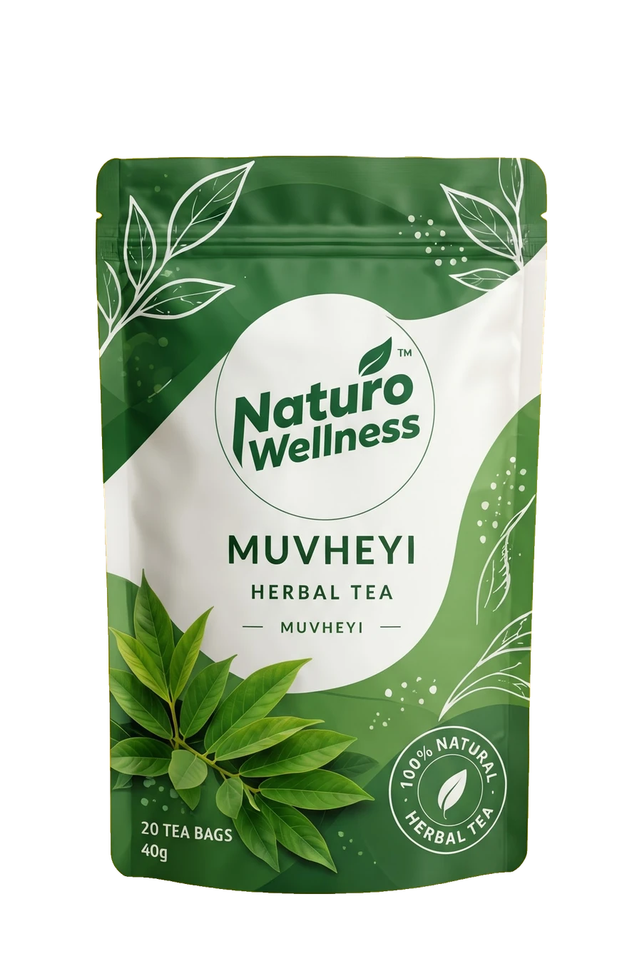 Muvheyi Herbal Tea pouch with its Naturo Wellness label